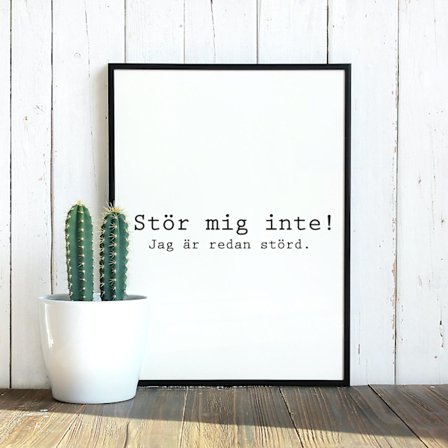 Stör mig inte pesent rolig julklapp poster