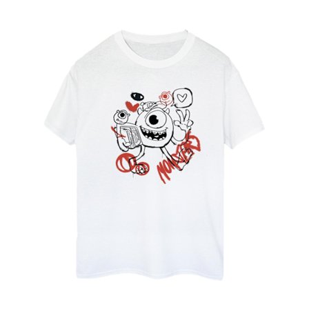 Monsters Inc Dam/Tjej Mike Graffiti Bomulls Boyfriend T-shirt