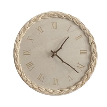 Rattan Kreativ Rund Digital Stum Klok Væg Ur Simpel
