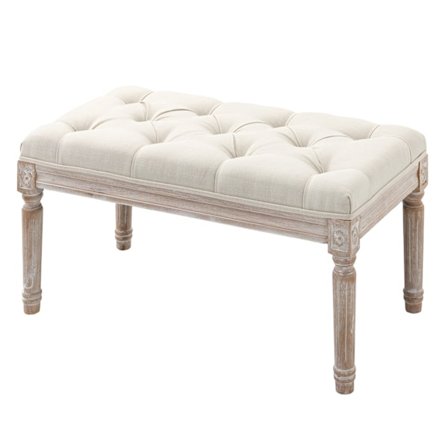 Jakkara, Pehmustettu pehmustettu penkki, rahi pehmustetulla istuimella, puinen jalka, puinen ottomaanien jalkatuki, olohuoneeseen, makuuhuoneeseen, ke