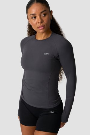 ICANIWILL - Define Seamless Long Sleeve Graphite - Dames - sportkleding van ICIW
