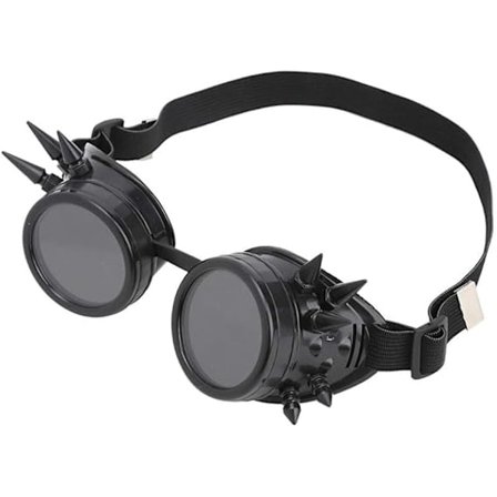 Pyöräilylasit Vintage-Aurinkolasit Steampunk-Lasit Tuulenpitävät Moottoripyörälasit Ajamiseen Pyöräilyyn Kalastukseen (Musta)