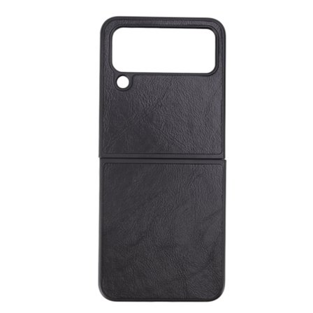 Samsung Galaxy Z Flip 4 Läder Vikbar Skärm Mobilskal Svart
