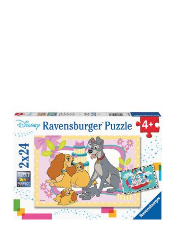 Disney's Favorite Puppies 2X24P Toys Puzzles And Games Puzzles Classic Puzzles Multi/mønstret Ravensburger