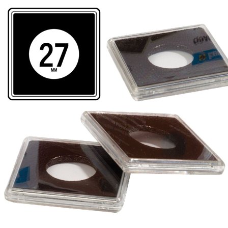 QUADRUM Intercept firkantede møntkapsler til mønt Ø 27 mm - 6 stk.