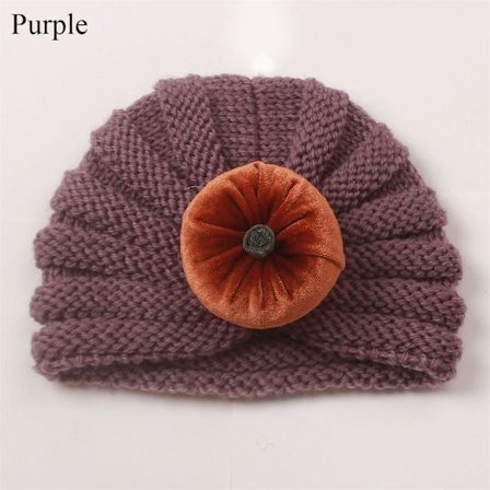 Infant Turban Baby Strikkede Huer LILLA