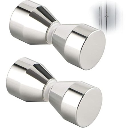 2 st duschdörrhandtag - silver aluminiumlegering - för duschdörrar, glas