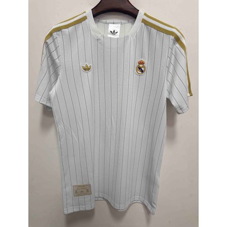 Real Madrid CF Vit Retro Casual Spelar Fotbolls T-shirt S-3XL