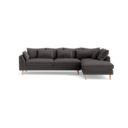 Ofelia chaiselong sofa, højrevendt - Riviera Mørkegrå - 300x210x85 - Sofa, chaiselong
