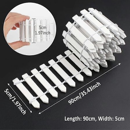 2-pakning Miniatyr Hagegjerde, 5 * 90CM Lite Tregjerde Miniatyrgjerde for Mikrolandskap Dukkehus Blomsterpotte Eventyrhagedekorasjon[PL]