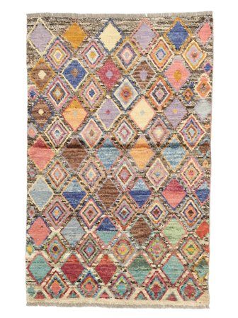 Moroccan Berber - Afghanistan Handgeknoopt 91X138 Vloerkleed Bruin/Beige Afghanistan