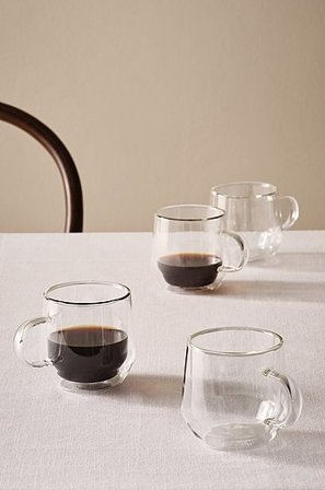 Jotex - Krus Af Glas Dobbeltvægget 4-pak Gennemsigtig - NAOMI - Køb Kopper & krus hos Jotex