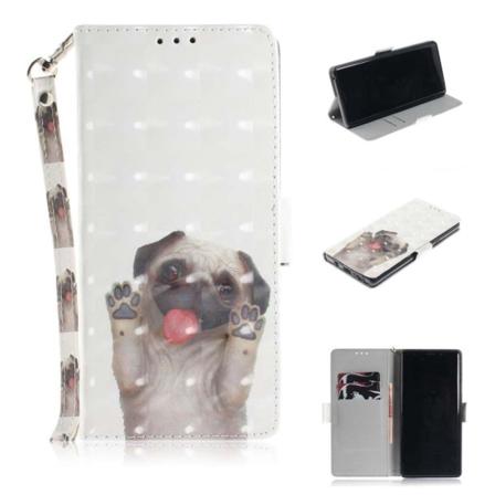 Samsung Galaxy Note9 kuvioitu nahkakotelo - Koira Heiluttaa Tassuja Multicolor