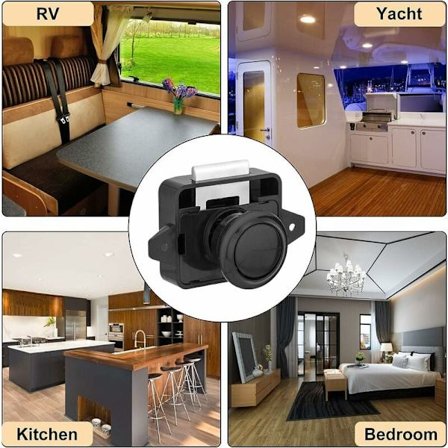 Trykknap-lås til autocamper - Låseskuffe-greb til skabslåge