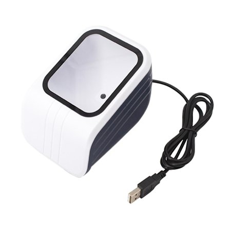 1D 2D QR Stregkodescanner Platform Med Stemmemeddelelse Prompt USB Kabelforbundet Stregkodescanner Håndfri CMOS Billedsensor Skrivebordsscanner Stor 