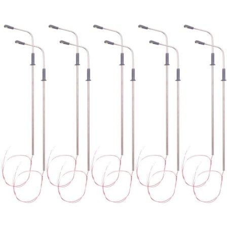 10 stk. Model LED Gadelampe Belysning Enkelt Hoved Tog Layout Landskab 1:100