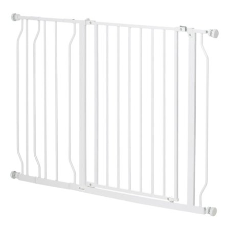 Rootz Door Guard Pet turvaportti - Tukeva teräs - ABS-muovi - Kaksinkertainen lukitus - Säädettävä 75 cm - 115 cm - Seinäkiinnitys - 115 x 76 cm