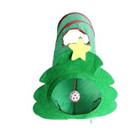 Folding Cat Tunnel Julgran Tunnel Tube Pet Leksaker Jul