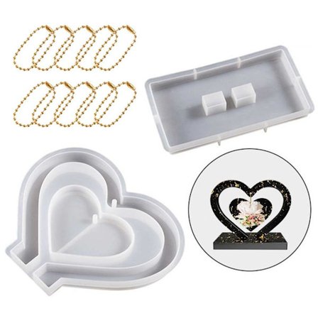 Love Heart Molds Hängande Tag Silikonformar BB