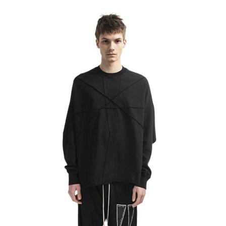 Rick Owens, Koszulka Rick Owens Drkshdw Knit T-shirt Crater T Longsleeve Du 02B4277 Rigem 1 Czarny Czarny, Mężczyzna, Rozmiar: ONE Size