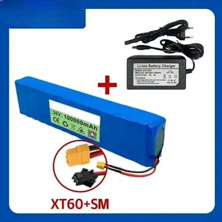 36V 100Ah 18650 Genopladelig Lithium-batteripakke 10S3P 1000W Strømmodificeret cykelscooter El-køretøj med BMS+oplader