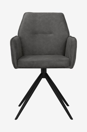 Loft24 - Spisebordsstol med armlæn CAPO, 2-pak - Grå - Stole med armlæn - Fra Homeroom