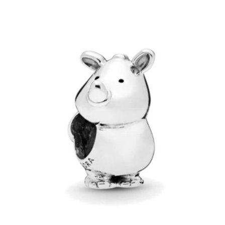 Charm - Pandora - Rhino le Rhinocéros - Sølv 925 - Unik Smykke - Unisex
