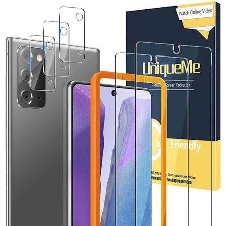 [2+3 stycken] Härdat glas och kameraskydd för Samsung Galaxy Note 20 6,7 tum med installationsverktyg Note 20 Glass