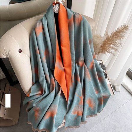 Himmelsblå scarf och sjal, långt kashmir material