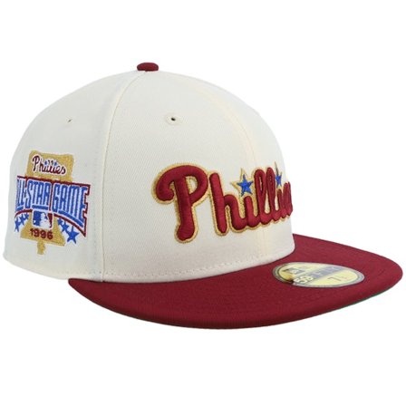 New Era - MLB Vit fitted Keps - Hatstore Exclusive x Philadelphia Phillies 59FIFTY All Star Game 96 Chrome/Cardinal Fitted @ Hatstore