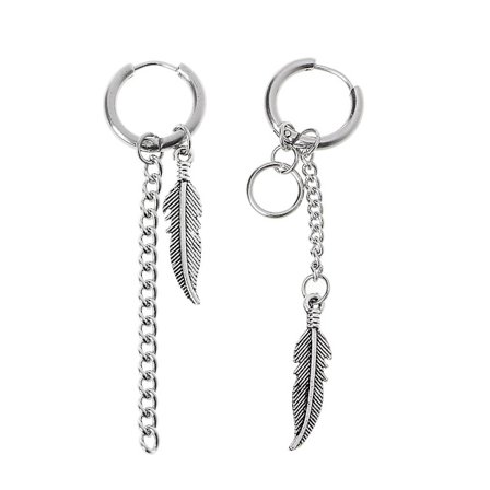 Classic Feather Mismatch Tupsuketju Drop Korvakorut Korean Idols Kpop Korvakorut