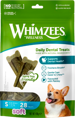 Whimzees - Soft Value-poser S, 28-pakning, 420 g - Hund - Hundegodbiter & tyggebein - Belønningsgodbiter for hund - ZOO.no
