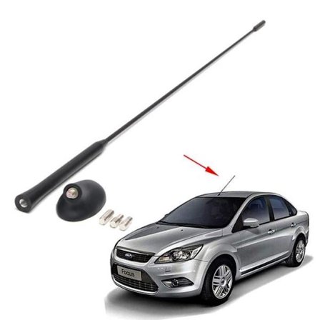 (Svart) Antennmast - Ford - Focus - Ersättning - Aluminium - 54 cm - Svart