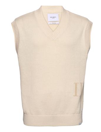 Florent Linen Intarsia Slipover Knitwear Knitted Vests Creme Les Deux