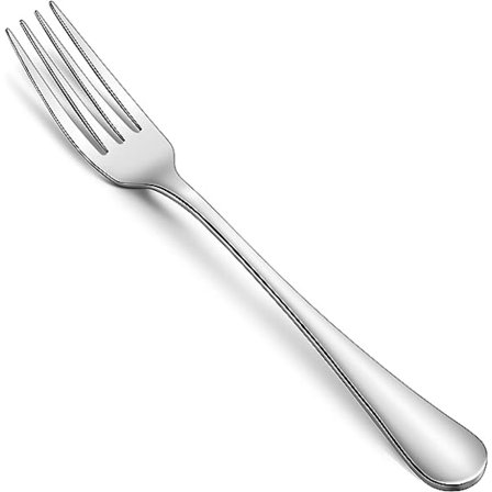 12-delad middagsgaffelset, bestick i rostfritt stål 18/8 av livsmedelskvalitet, silver, spegelpolerat, diskmaskinssäkert - 8 tum