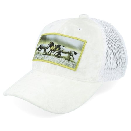 Calza Pennello - White trucker Czapka Z Daszkiem - Kids Wild Horses Velvet White Trucker @ Hatstore