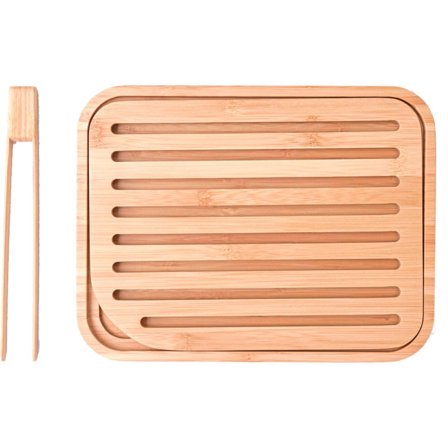 Pebbly Skærebræt med tang, bambus | KitchenOne