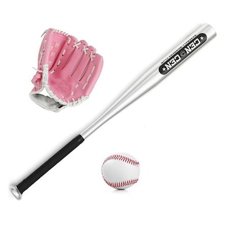 Baseball Sæt Baseball Bat+Baseball+Baseball Handsker 25in Aluminium Legering Baseball Bat 10.5in