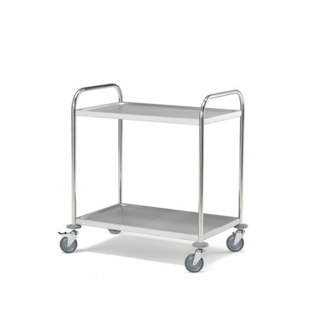 Stainless steel trolley METRO, 100 kg, 2 shelves, 845x525x940 mm