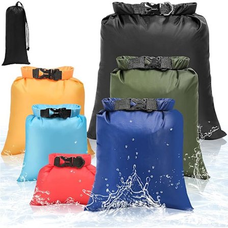 Vanntett pose sett med 6 vanntette poser - 1.5L 2.5L 3L 3.5L 5L 8L Vanntette poser & pakkeposer | Perfekt for utendørs, vannsport og camping