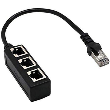 RJ45-splitteradapterkabel, RJ45 1 hane till 3 hona jackport LAN Ethernet-splitter Y-adapterkabel