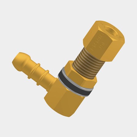 Gasolkoppling 90°, 8mm rör - Ø8mm slang