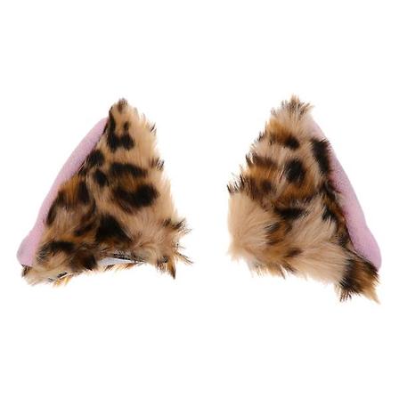 1 Pari Halloween-hiuspinni Kissakorin Muotoinen Hiuspinni Cosplay-asu Tytöille Leopard10X9.3CM Leopard 10X9.3CM