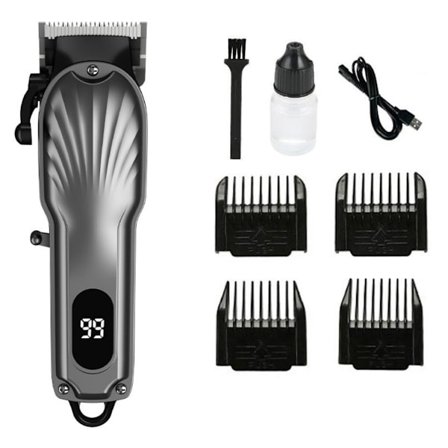 Professionel ledningsfri genopladelig elektrisk hårklipper med keramisk blad og LCD-display