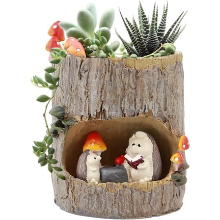 Kreative plantepotter med drænhuller, harpiksblomsterkrukker, vase til boligindretning til sukkulenter, blomster, kaktus, havedekoration, indendørs