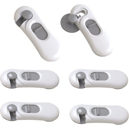 6 st Skåplås för barn, zwmy Barnsäkerhetsspärrar Enkel installation utan borrning Babysäkra lås för skåp, låda, möbler, toalett