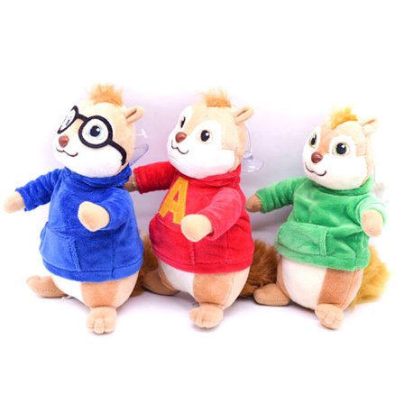 3 stk./parti Alvins og Chipmunks Alvins Anime Plysdukke Sød Plyslegetøj Blødt Dyr Udstoppede Plysdyr Dukkelegetøj