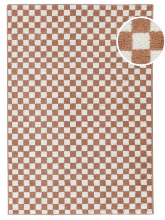 Washable Small Scandina Rug - Terracotta/White 100X160 Scandinavian Style