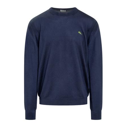 Etro, Round-neck Knitwear Blauw, Heren, Maat:L