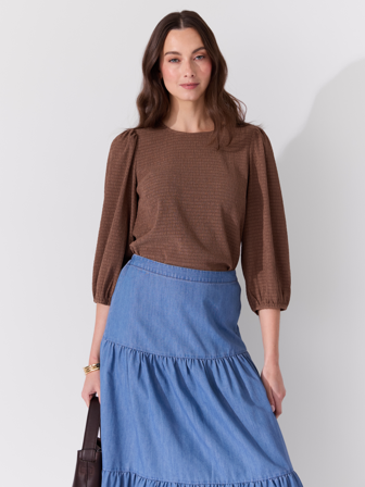 MATCH - Ally topp - Va Vite - Str. 34 - Dame - Topper & T-skjorter - Brun - 98% polyester - resirkulert, 2% elastan